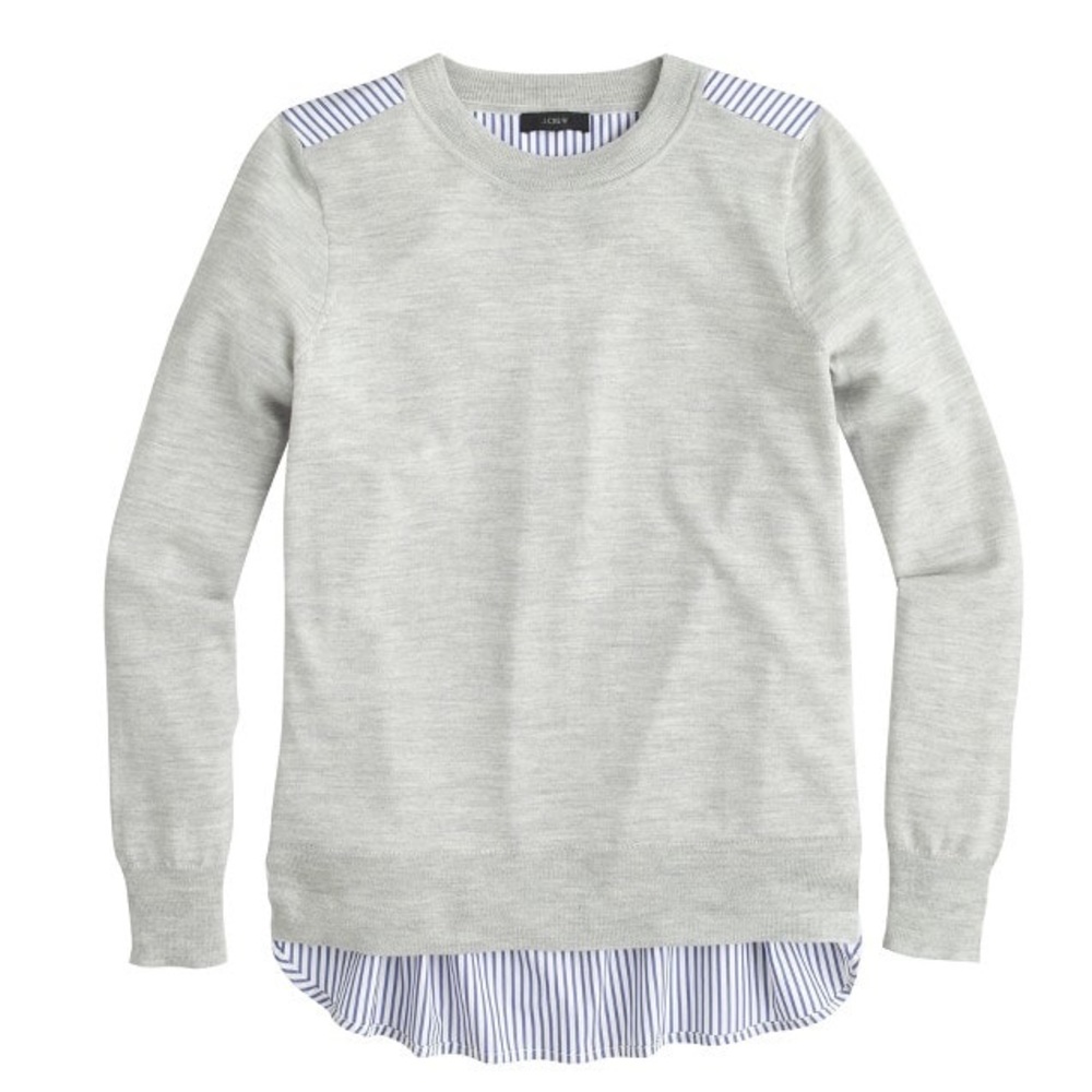 J. Crew Mixed-media Sweater in Heather Dusk